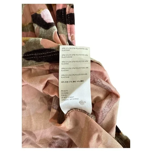 Free People We the Free Blouse Small Pink Green Teddy Velvet Camouflage Top Camo - Picture 5 of 6